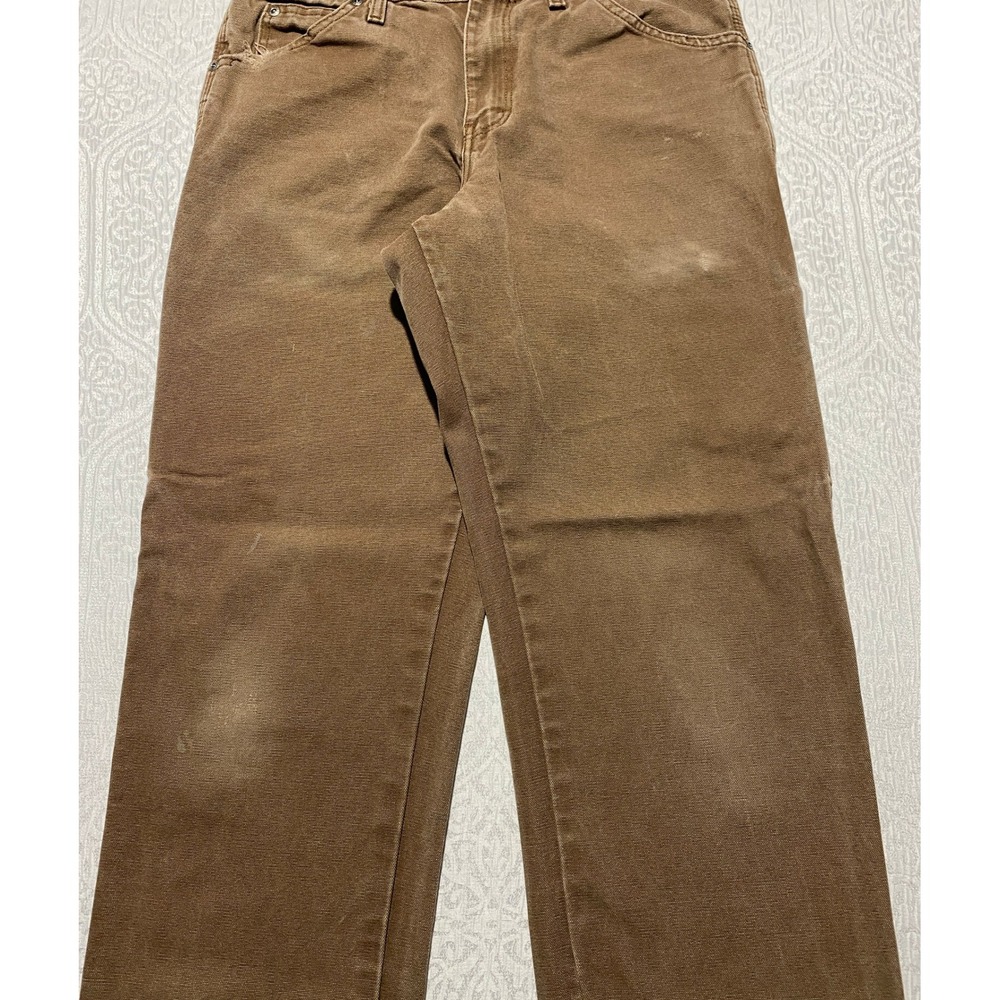 Dickies DU336RTB Brown Cotton Duck Relaxed Fit Carpenter Pants Mens 30x32 - Picture 3 of 10